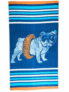 IZOD Pug Snorkeling Cotton Beach Towel-40” x 70”